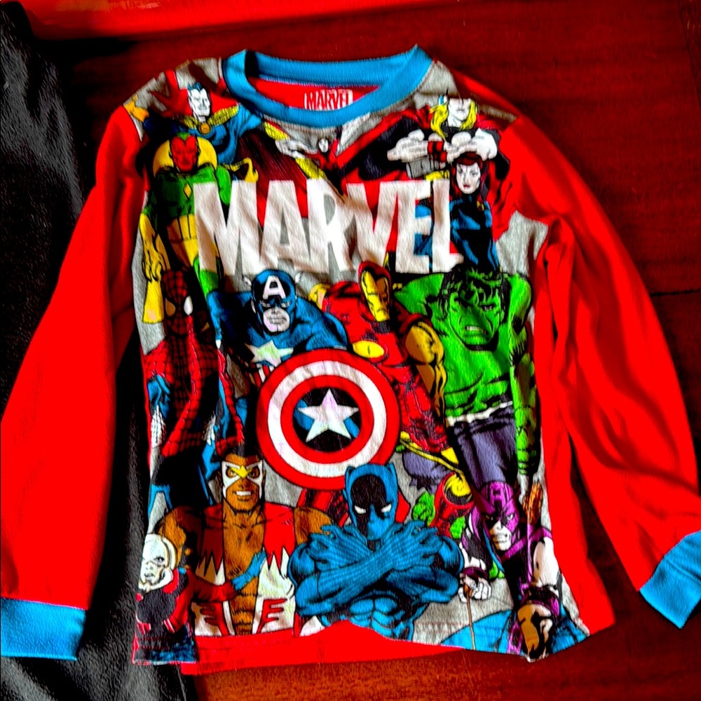 Marvel Superhero Kids Fleece Pajamas- Red and Blue
